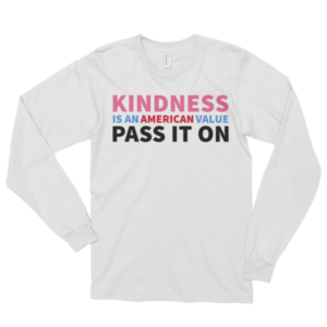 Kindness: Long sleeve white t-shirt